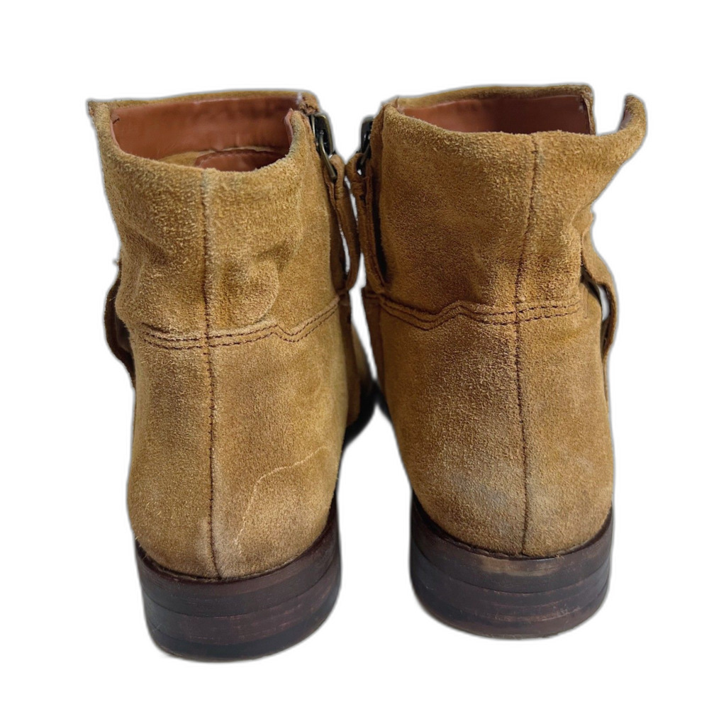 Franco Sarto Malina Tan Suede Ankle Boots Light Brown Booties Women's Size 7 - Picture 5 of 12